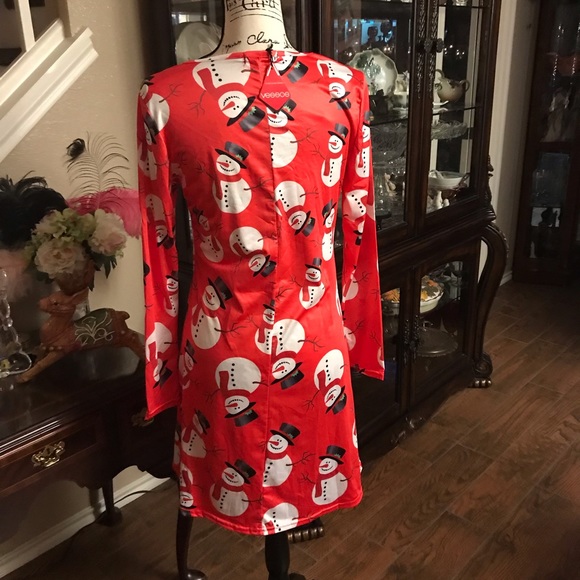 Christmas Dress with Snowmen - Picture 2 of 3